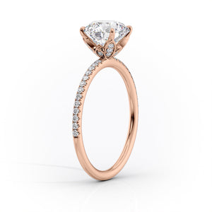 The Pave Lily Set With A 1 Carat Pear Lab Diamond
