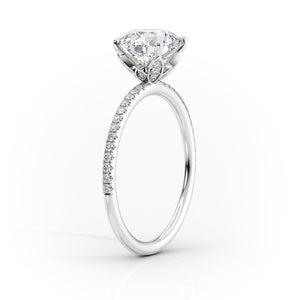The Pave Lily Set With A 3 Carat Round Lab Diamond