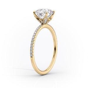 The Pave Lily Set With A 3 Carat Emerald Lab Diamond
