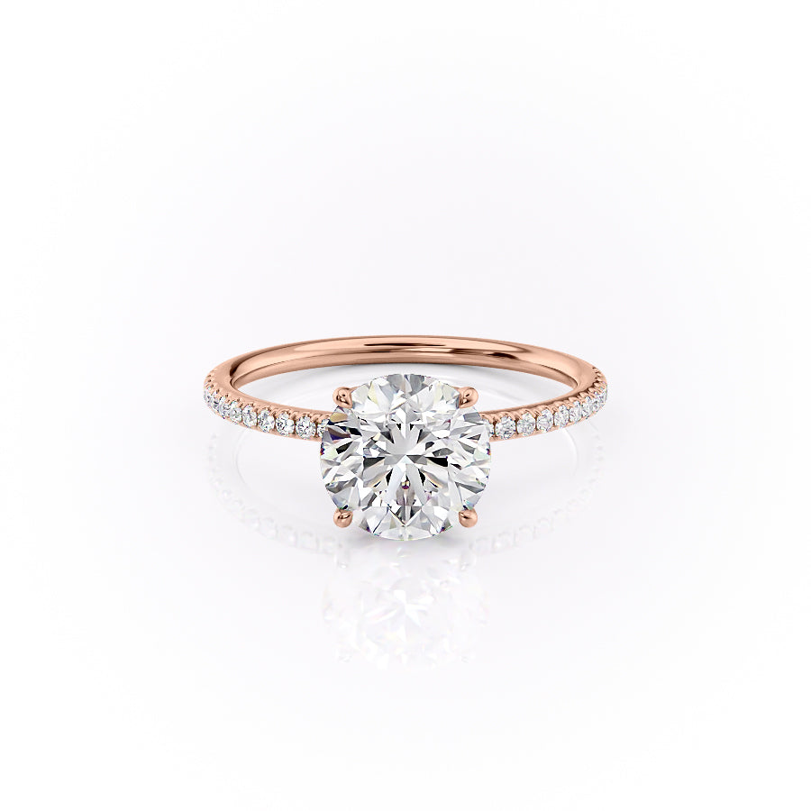 The Pave Lily Set With A 2.5 Carat Round Lab Diamond