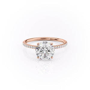 The Pave Lily Set With A 1.5 Carat Round Lab Diamond