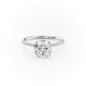 The Pave Lily Set With A 4 Carat Round Moissanite