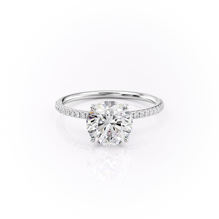The Pave Lily Set With A 1 Carat Round Lab Diamond
