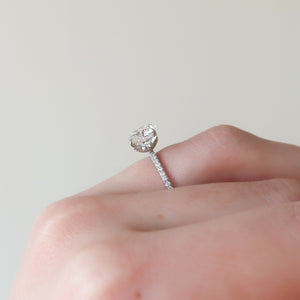 The Pave Lily Set With A 2 Carat Round Lab Diamond