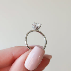 The Pave Lily Set With A Round Moissanite