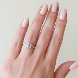 The Pave Lily Set With A 2 Carat Round Lab Diamond