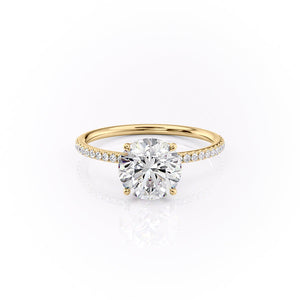 The Pave Lily Set With A 3 Carat Round Moissanite
