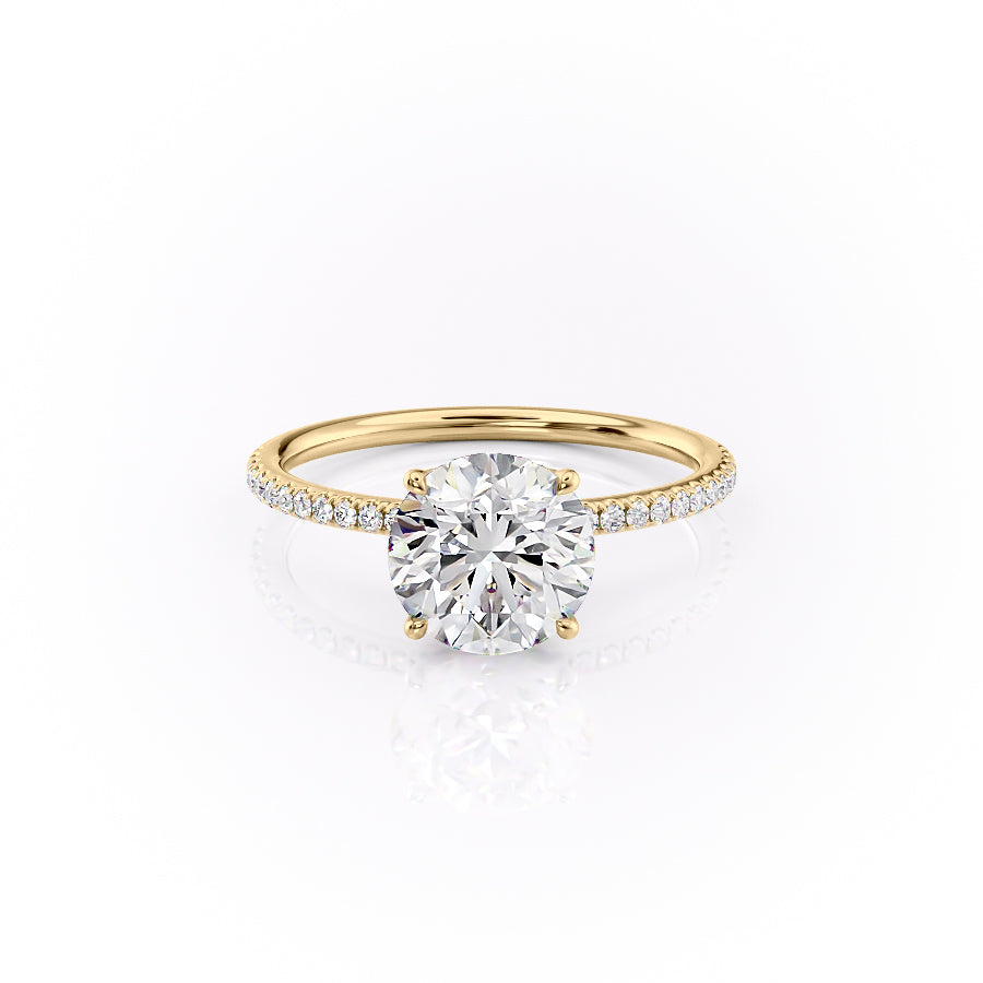 The Pave Lily Set With A 3 Carat Round Lab Diamond