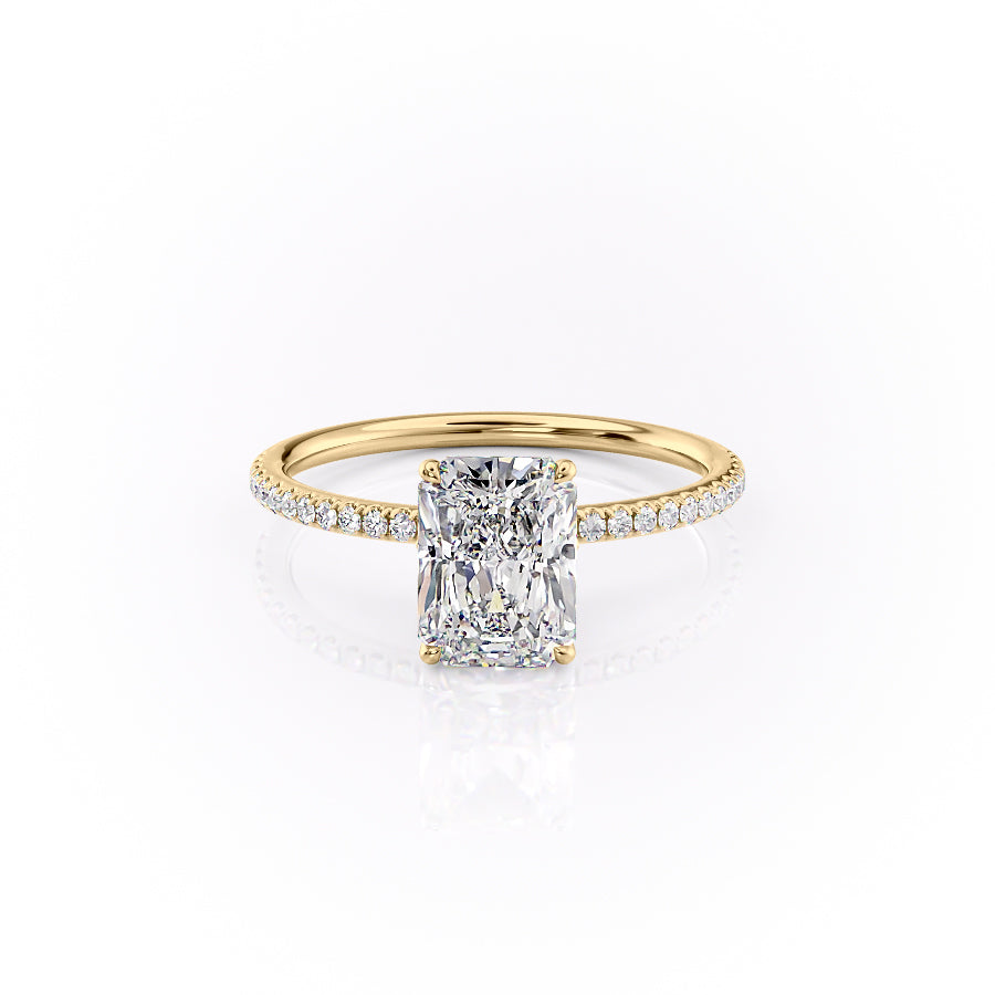 The Pave Lily Set With A 2 Carat Radiant Lab Diamond