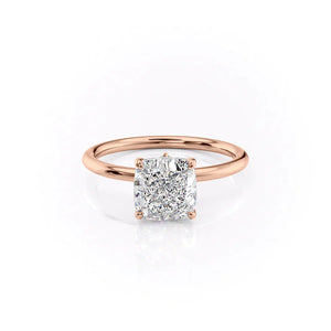 The Luna Set With A 1 Carat Cushion Lab Diamond