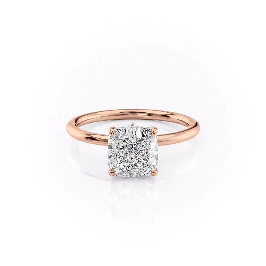 The Luna Set With A 1 Carat Cushion Moissanite