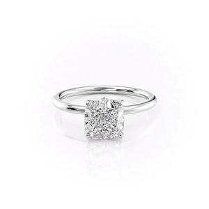 The Luna Set With A 3 Carat Cushion Moissanite