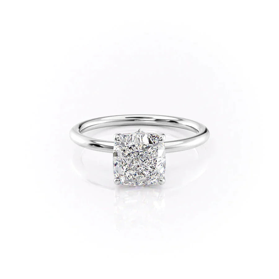 The Luna Set With A 4 Carat Cushion Moissanite