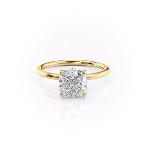 The Luna Set With A 3 Carat Cushion Moissanite