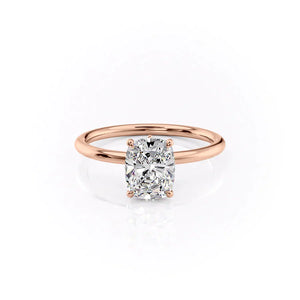 The Luna Set With A 2 Carat Elongated Cushion Lab Diamond