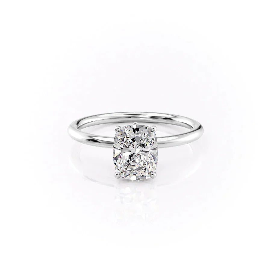 The Luna Set With A 3 Carat Elongated Cushion Lab Diamond