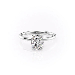 The Luna Set With A 3 Carat Elongated Cushion Lab Diamond
