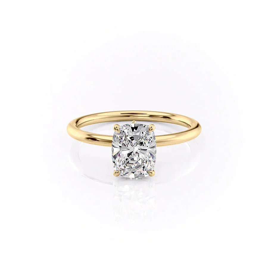 The Luna Set With A 1 Carat Elongated Cushion Moissanite