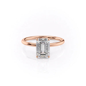 The Luna Set With A 5 Carat Emerald Moissanite