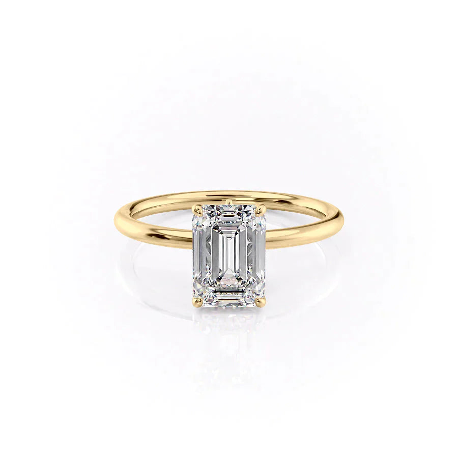 The Luna Set With A 3 Carat Emerald Moissanite