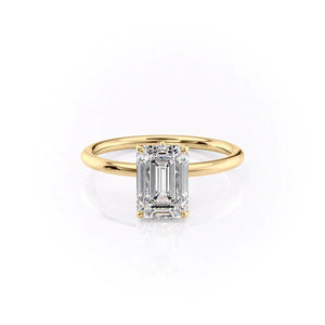 The Luna Set With A 3 Carat Emerald Lab Diamond