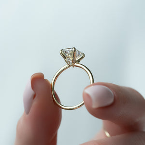 The Luna Set With A 2 Carat Elongated Cushion Moissanite