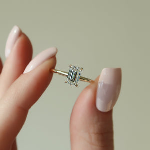 The Luna Set With A 1 Carat Emerald Lab Diamond