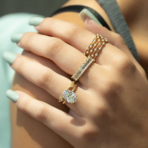 The Luna Set With A Oval Lab Diamond