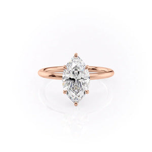 The Luna Set With A 4 Carat Marquise Moissanite
