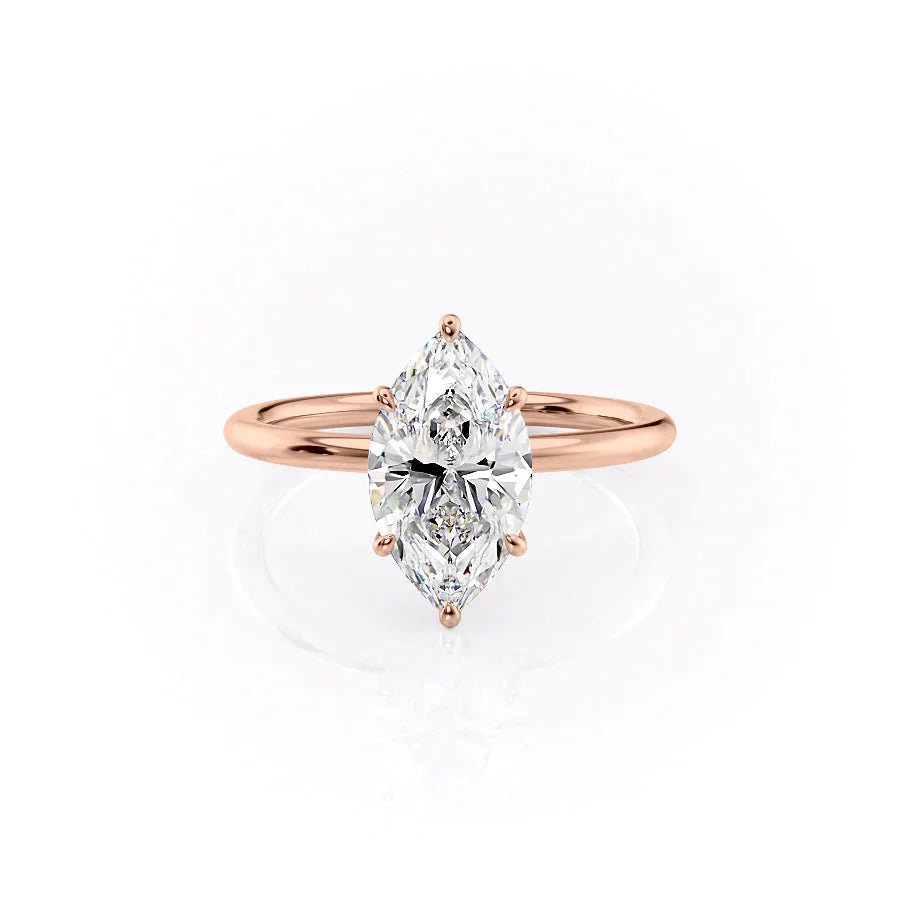 The Luna Set With A 2.5 Carat Marquise Lab Diamond