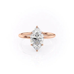 The Luna Set With A 1 Carat Marquise Lab Diamond
