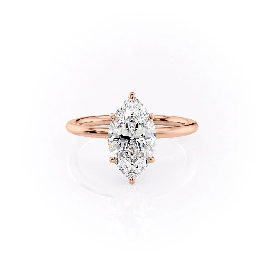 The Luna Set With A 2 Carat Marquise Moissanite