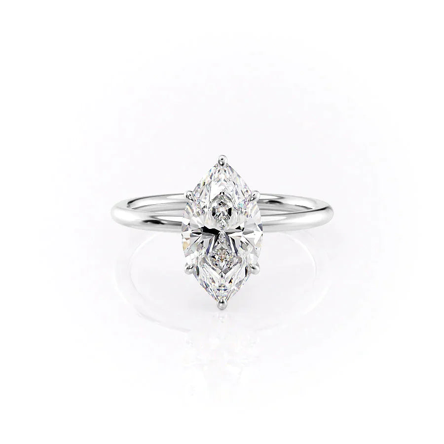 The Luna Set With A 2.5 Carat Marquise Lab Diamond