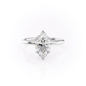 The Luna Set With A 3 Carat Marquise Moissanite