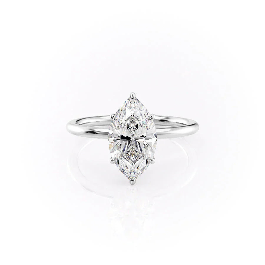 The Luna Set With A 4 Carat Marquise Moissanite