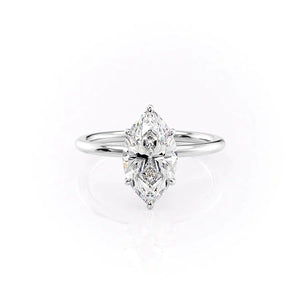 The Luna Set With A 1 Carat Marquise Lab Diamond