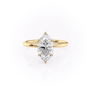 The Luna Set With A 4 Carat Marquise Moissanite