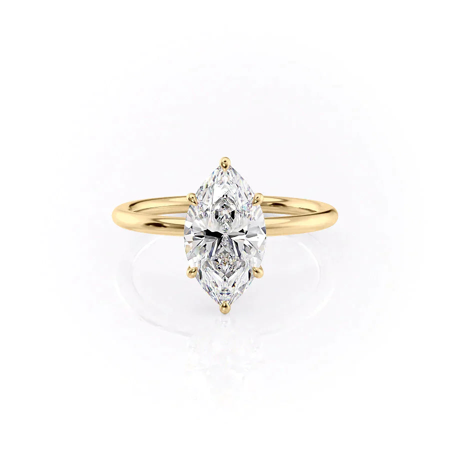 The Luna Set With A 2 Carat Marquise Lab Diamond