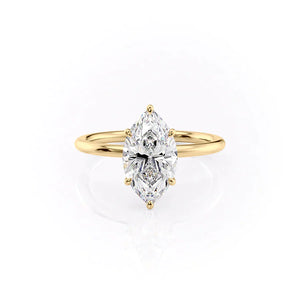 The Luna Set With A 3 Carat Marquise Lab Diamond