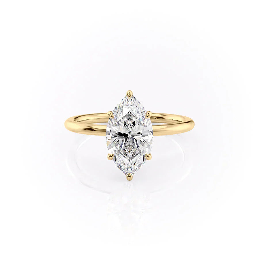 The Luna Set With A 3 Carat Marquise Moissanite