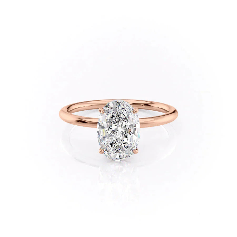 The Luna Set With A 5 Carat Oval Moissanite