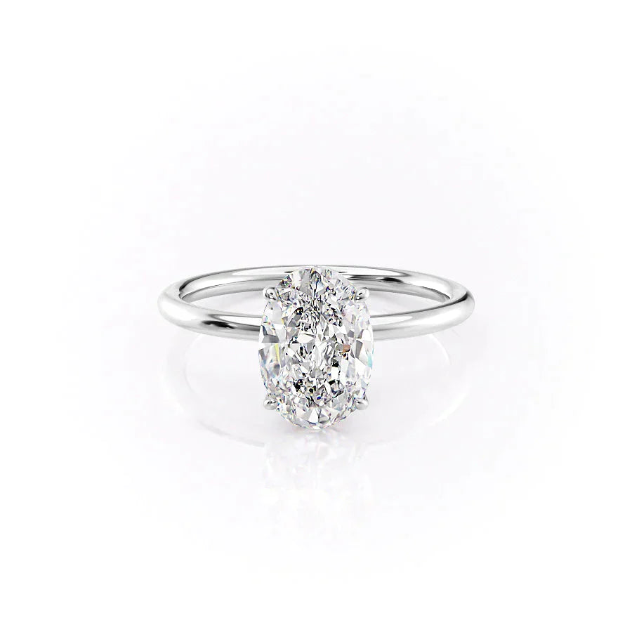 The Luna Set With A 2 Carat Oval Lab Diamond