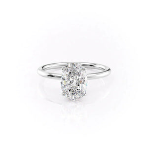 The Luna Set With A 5 Carat Oval Moissanite