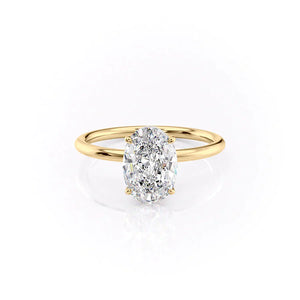 The Luna Set With A 3 Carat Oval Moissanite