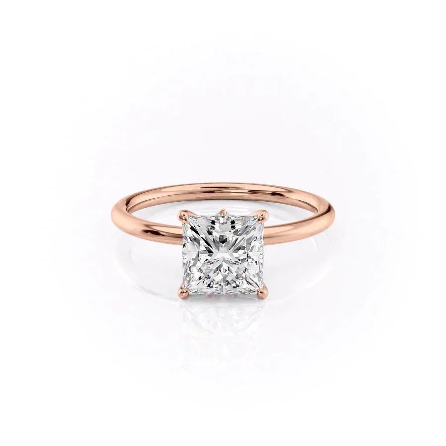 The Luna Set With A 4 Carat Princess Moissanite