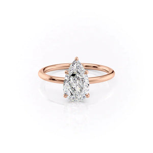 The Luna Set With A 3 Carat Pear Lab Diamond