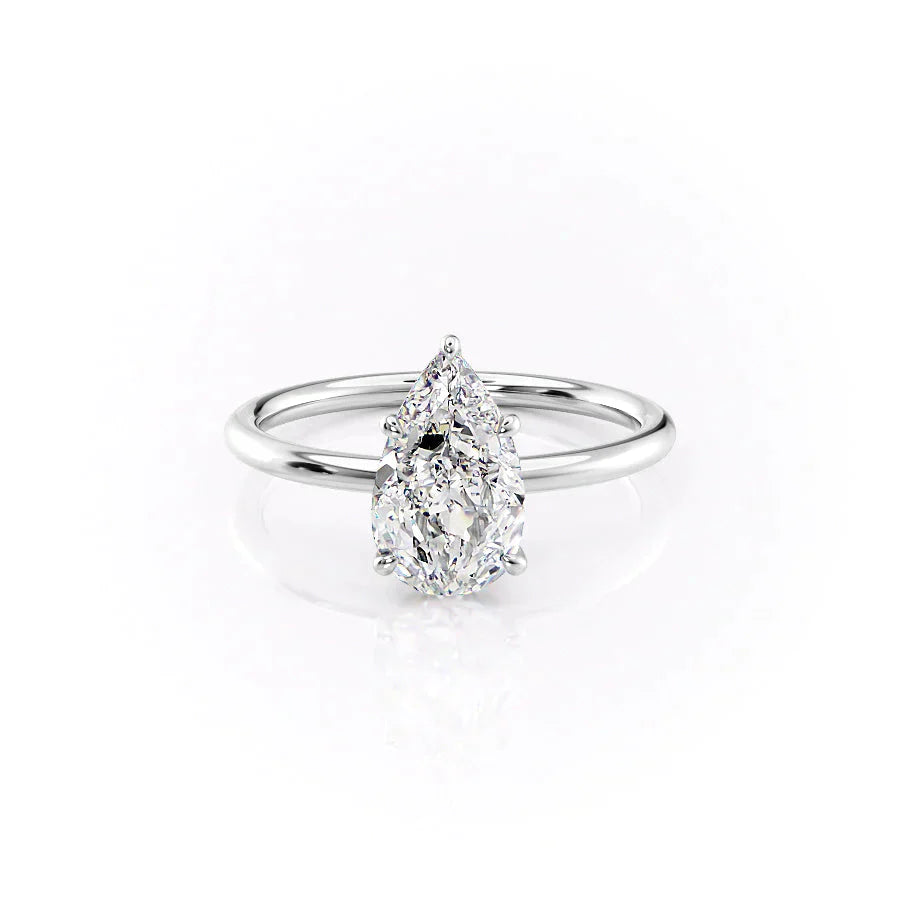 The Luna Set With A 1 Carat Pear Lab Diamond