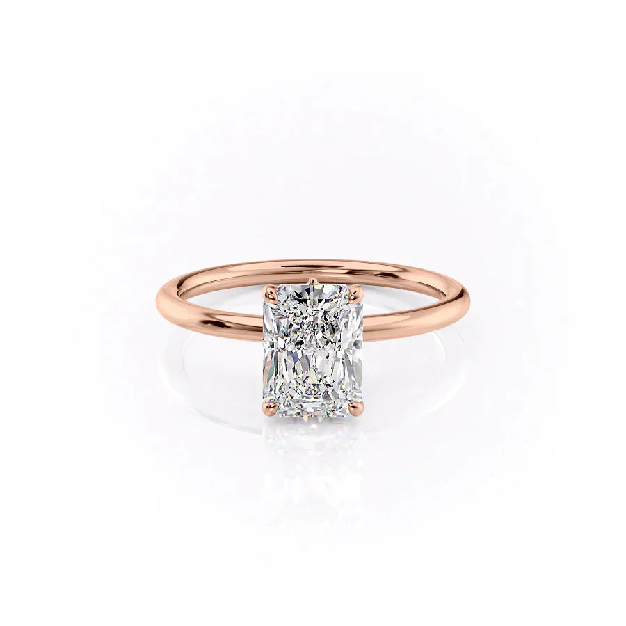 The Luna Set With A 2.5 Carat Radiant Lab Diamond