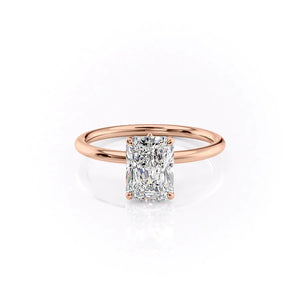 The Luna Set With A 3 Carat Radiant Moissanite