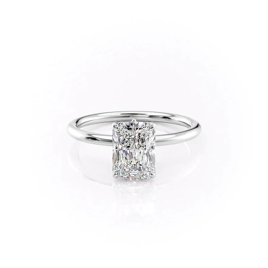 The Luna Set With A 5 Carat Radiant Moissanite